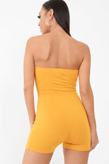 Mustard Jersey Bandeau Playsuit  - Cristyn
