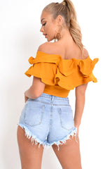 Light Blue Distressed Hem Shorts  - Aalijah