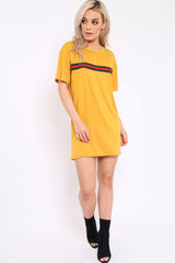 Mustard Stripe Front T Shirt Dress - Kamden