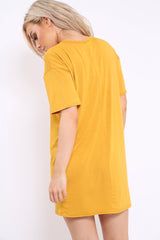Mustard Stripe Front T Shirt Dress - Kamden