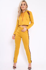 Mustard Tracksuit with Khaki and Red Side Stripe - Beatrix