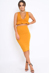 Mustard Midi Bodycon Skirt - Tiffy