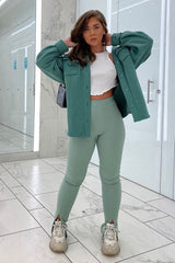 Sage Split Front Flared Trousers - Florie