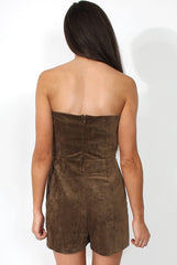 Mya Brown Bandau Cord Playsuit