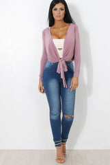 Kola Mauve Tie Front Crop Top