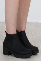 Zohey Black PU Ankle Boots