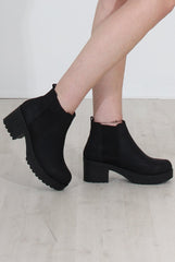 Zohey Black PU Ankle Boots