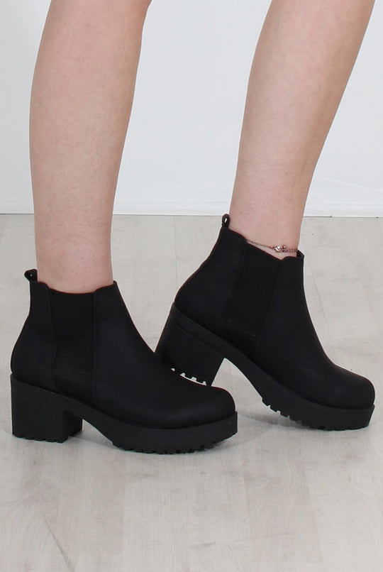 Zohey Black PU Ankle Boots