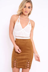 White Lace Open Back Bodysuit - Naomie