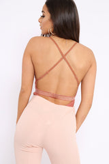 Coral Lace Open Back Bodysuit - Naomie