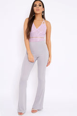 Lilac Lace Open Back Bodysuit - Naomie