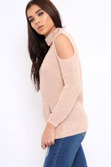 Rose Distressed Pearl Chunky Knit Jumper - Narla