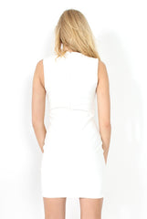 Nat White Sleeveless Bodycon Dress