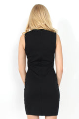 Nat Black Sleeveless Bodycon Dress