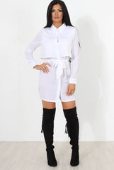 Natalia White Layered Shirt Dress