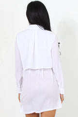 Natalia White Layered Shirt Dress