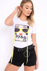 White Hanging Glasses 1986's T-shirt - Natally