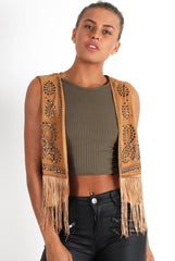 Naya Tan Studded Waistcoat