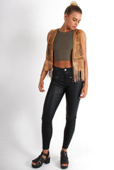 Naya Tan Studded Waistcoat