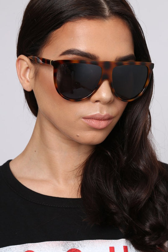 Brown Leopard Oversized Square Frame Sunglasses -Nayra