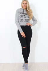 Neem Grey Slogan Pullover Hoodie