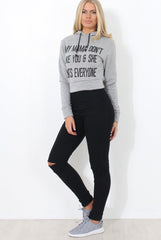 Neem Grey Slogan Pullover Hoodie