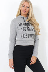 Neem Grey Slogan Pullover Hoodie