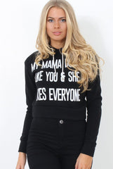 Neem Black Slogan Pullover Hoodie