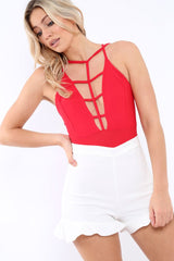 Red Front Harness Bodysuit - Neema