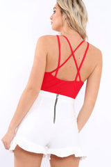 Red Front Harness Bodysuit - Neema