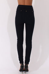 Navy High Waisted Skinny Fit Jeans - Nemesis