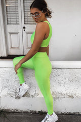 Neon Green Crop Bralet Leggings Co-Ord - Erinn