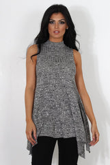 Neri Grey Side Split Top