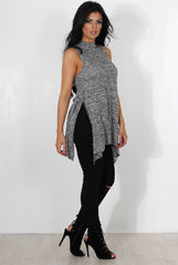 Neri Grey Side Split Top