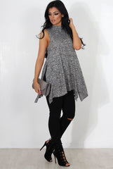 Neri Grey Side Split Top