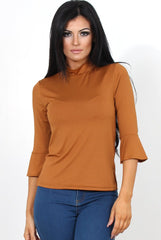 Nessa Rust Bell Sleeve Top