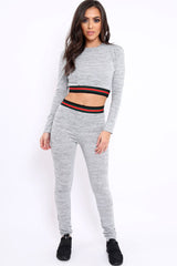 Grey Tracksuit with Red Green and Black Side Stripe - Nessa