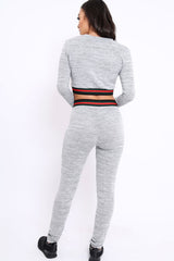 Grey Tracksuit with Red Green and Black Side Stripe - Nessa