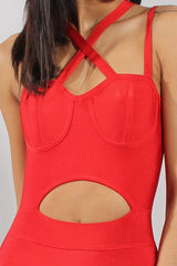 Red Bandage Bodycon Mini Dress - Nevada