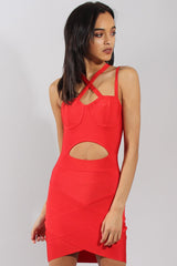 Red Bandage Bodycon Mini Dress - Nevada