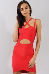 Red Bandage Bodycon Mini Dress - Nevada