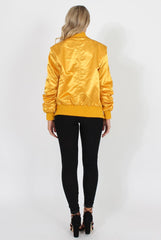 Mustard Satin Bomber Jacket - Neve
