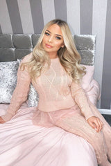 Light Pink Mesh Insert Jumper and Leggings Co-ord - Laurie