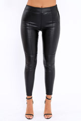 Black High Waist Coated Skinny Jeans - Nicci