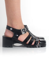 Nicki Black Heeled Jelly Sandals