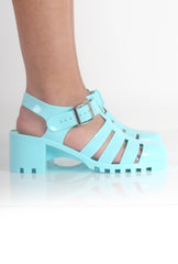 Nicki Mint Heeled Jelly Sandals