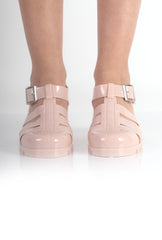 Nicki Nude Heeled Jelly Sandals