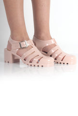 Nicki Nude Heeled Jelly Sandals
