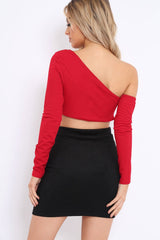 Red Asymmetric Crop Top - Nicki