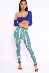 Royal Blue Asymmetric Crop Top - Nicki